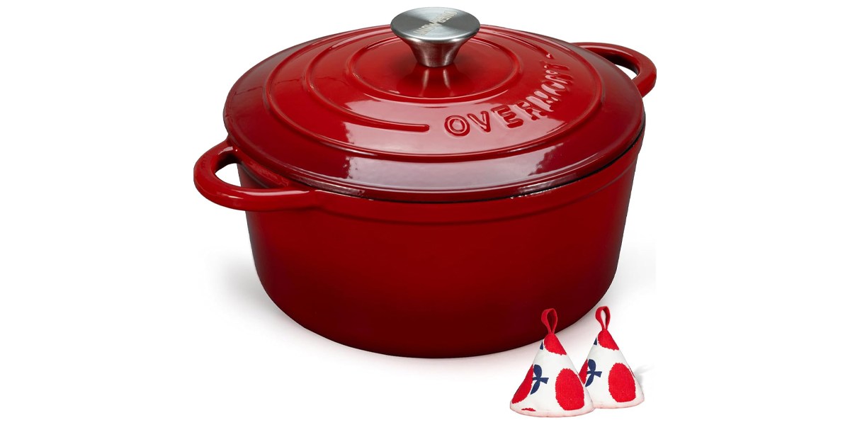 Overmont Enameled Cast Iron Dutch Oven