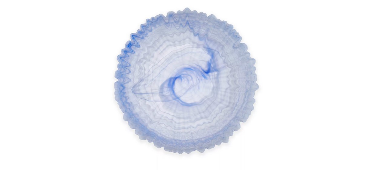 A blue and white platter