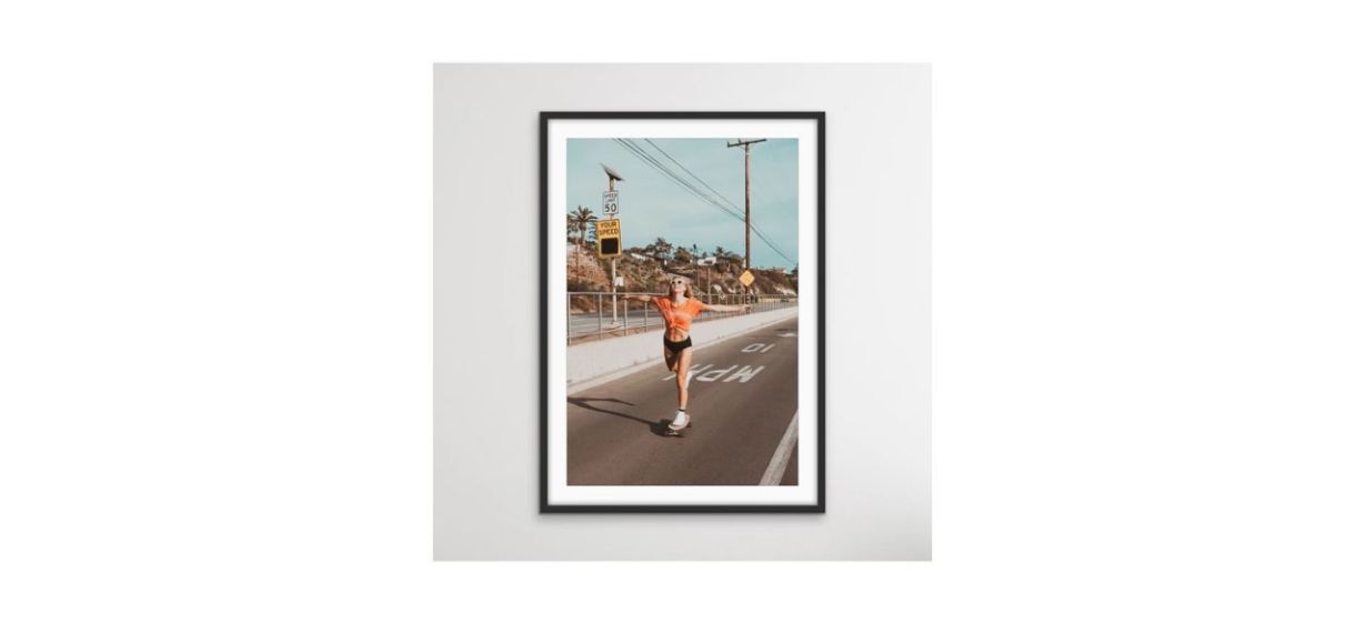 Best IHeartWallArtPrints Skater Girl Vintage Style Print of Woman on Skateboard