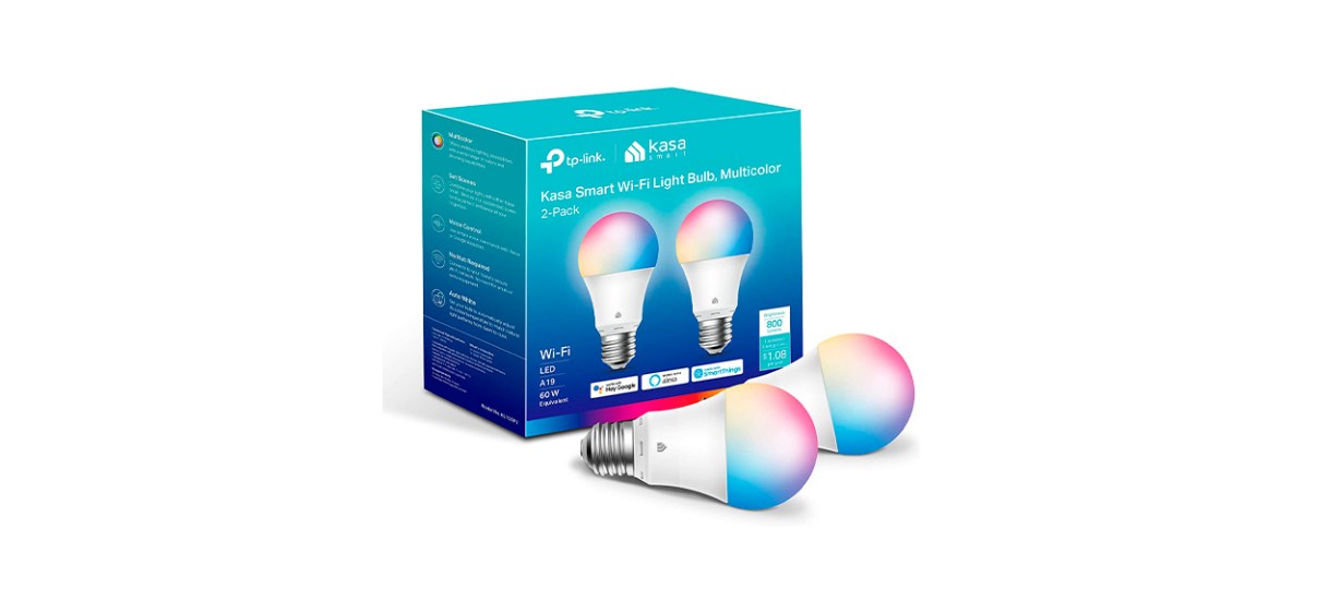 a box of two smart multicolor light bulbs