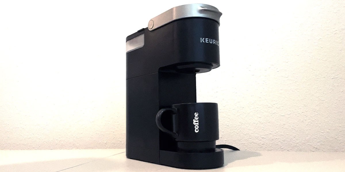 Black Keurig K-Mini Single-Serve Coffee Maker on countertop
