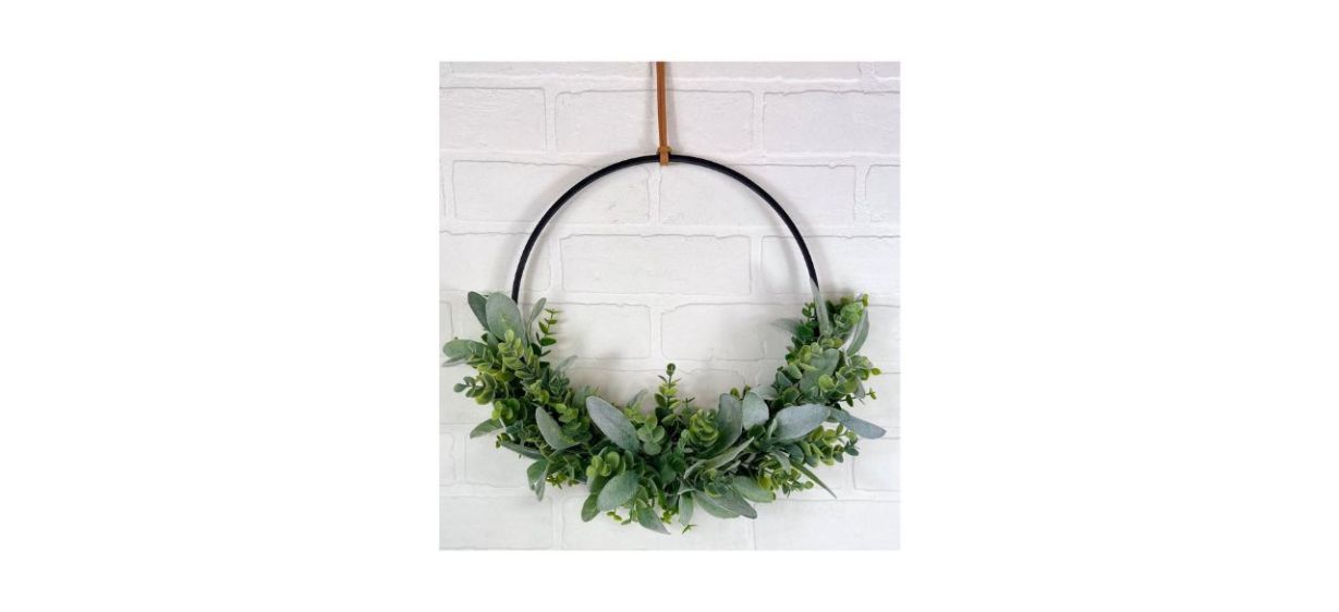 TwistedPineWreaths Modern Spring Eucalyptus Hoop Wreath