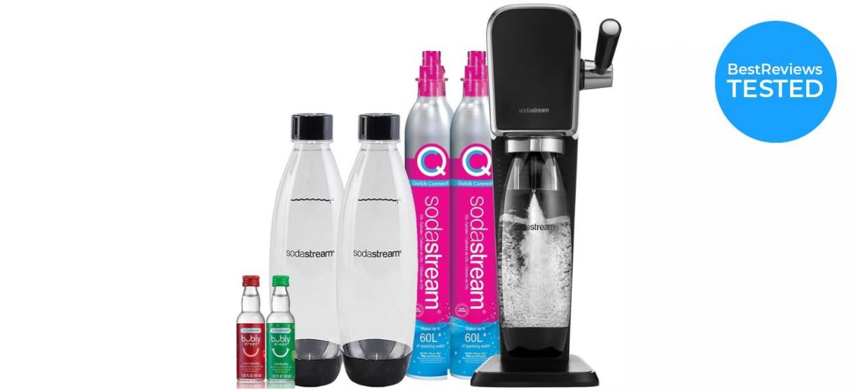 SodaStream Art Sparkling Water Maker Bundle with 2 bubly drops flavors, 2 bottles and 2 CO2 cartridges. SodaStream Art Sparkling Water Maker Bundle with 2 bubly drops flavors, 2 bottles and 2 CO2 cartridges.