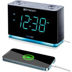 Emerson Radio SmartSet Alarm Clock Radio with Bluetooth Speaker