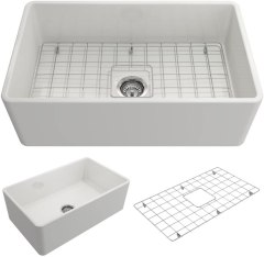 BOCCHI Classico Farmhouse Apron Front Fireclay 30" Sink