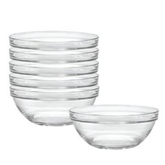 Duralex 6-3/4-Inch Stackable Clear Bowls, Set of 6