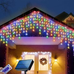 Janchs Multi-Colored Solar Icicle Christmas Lights