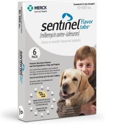 Sentinel Flavor Tablets for Dogs, 51-100 Pounds