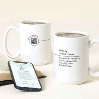Uncommon Goods History Every Day Interactive QR Mug