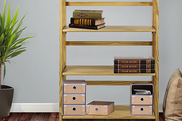 Folding deals wooden bookcase