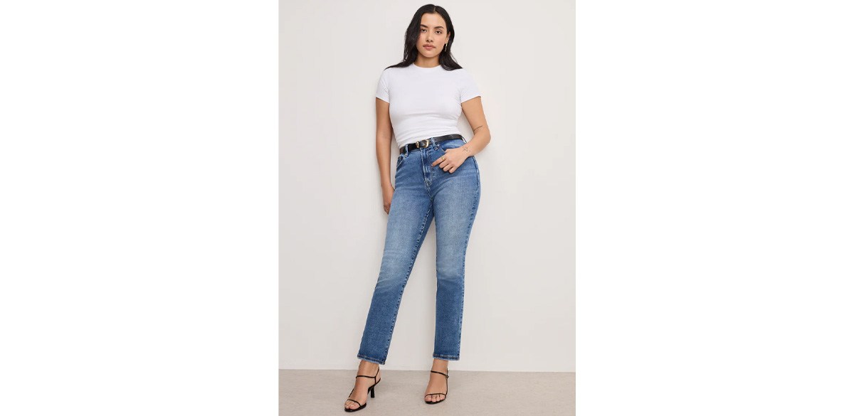 Good American Always Fits Good Legs Straight Jeans