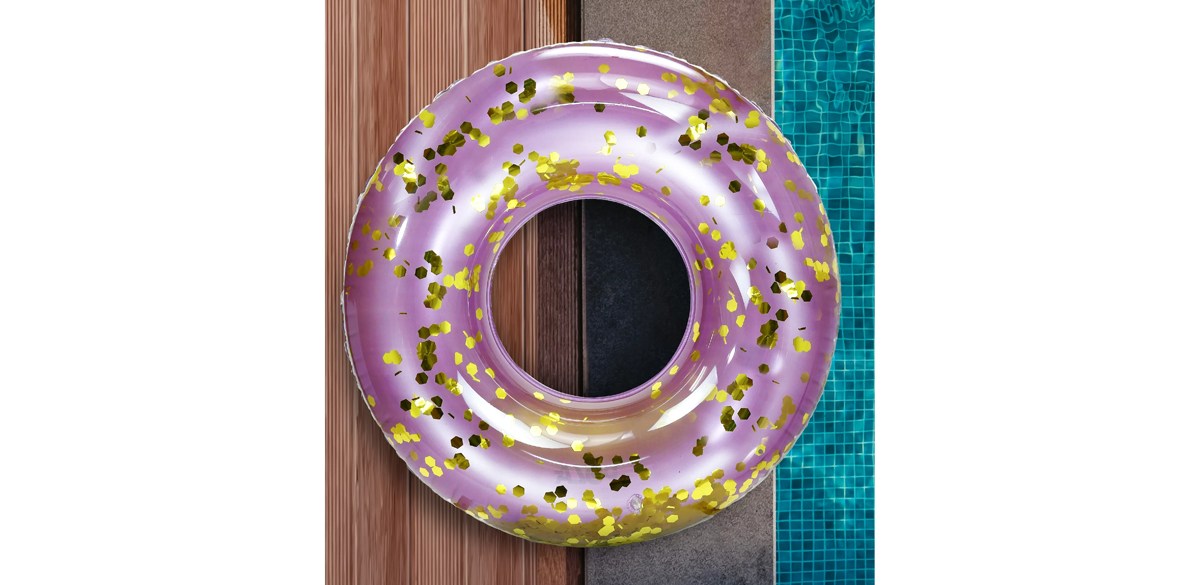 CoTa Global Inflatable Ring Pool Float - Stylish Confetti