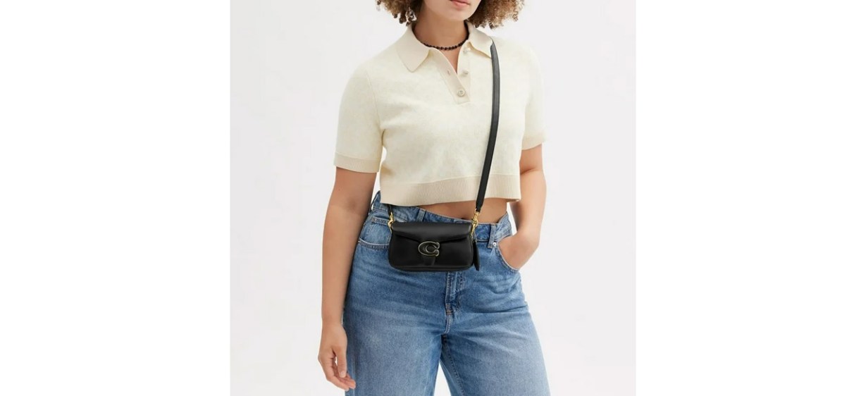 Coach Leather Covered C Closure Pillow Tabby Shoulder Bag