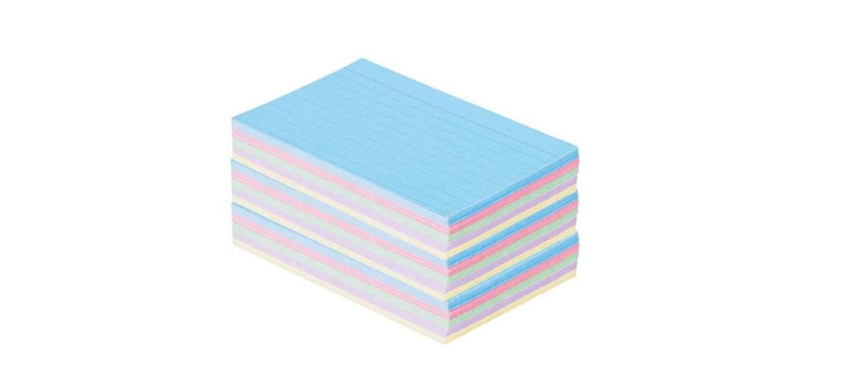 1InTheOffice 3 x 5-Inch Ruled Pastel Index Cards 300/Pack