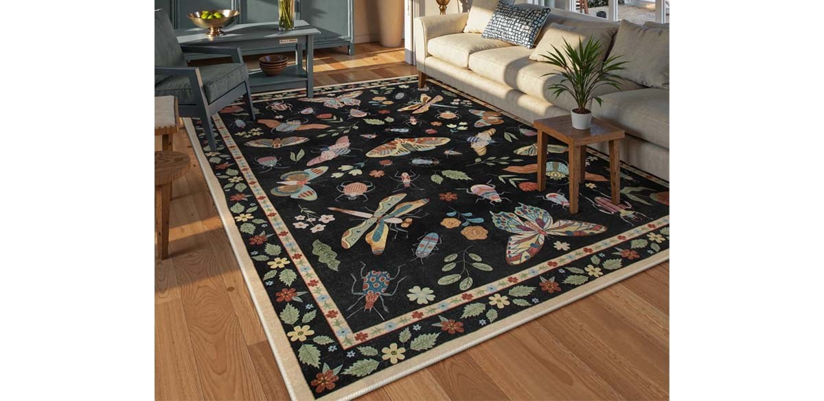 Dakota Fields Insect Print Washable Rug