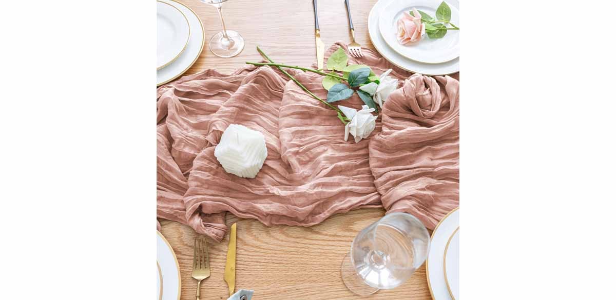 Wokceer Cheesecloth Table Runner