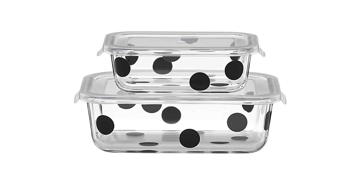 Kate Spade New York Deco Dot 2-piece Rectangular Food Storage Set