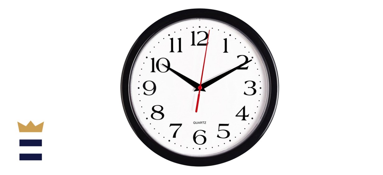 Bernhard Products Silent Nonticking Black Analog Clock 