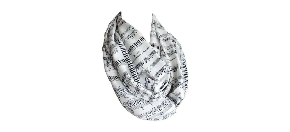 Etwoa's Sheet Music Infinity Scarf Beethoven Sonate on white background