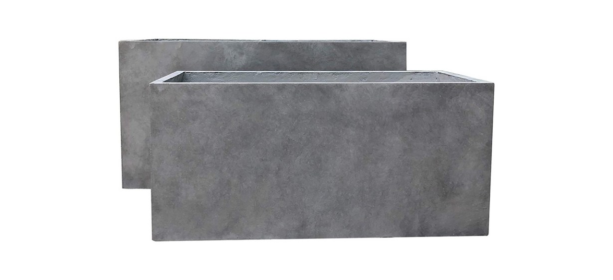 Best Kante Slate Gray Lightweight Outdoor Planter (Set of 2)