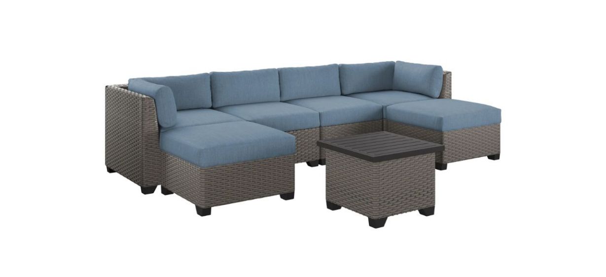 Sol 72 Outdoor Seven-piece Outdoor Sectional Seating Group Sol 72 Outdoor Seven-piece Outdoor Sectional Seating Group