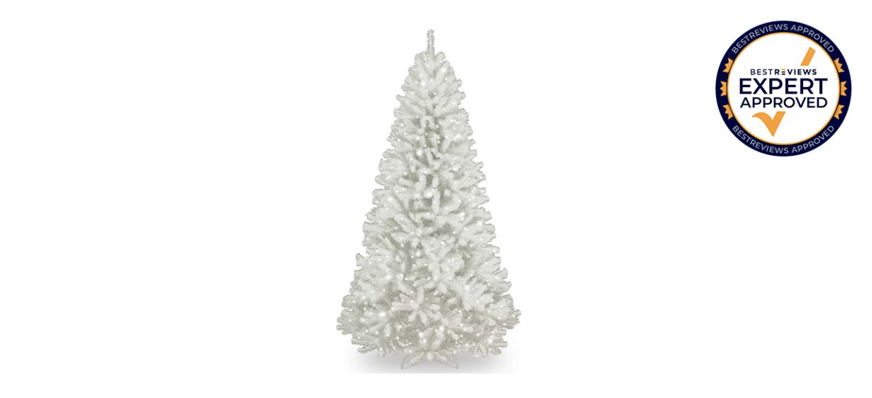 Best National Tree Company 7.5-Foot Pre-Lit North Valley White Spruce Artificial Christmas Tree