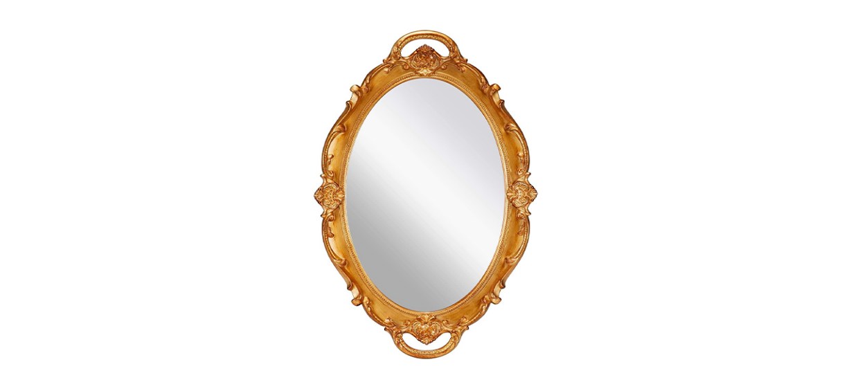 Best Omiro Decorative Antique Gold Oval Wall Mirror
