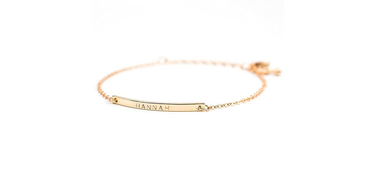 Best Petite Boutique Name Bar Bracelet