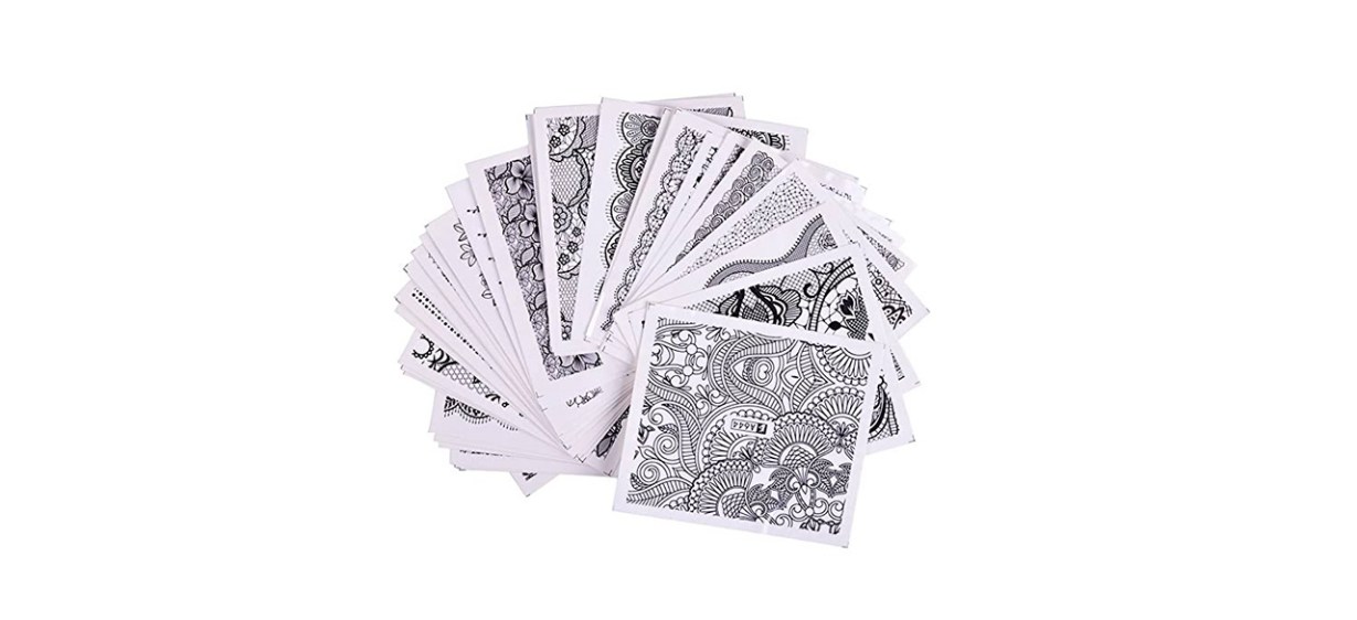 Best Valuu 40 Sheets Black Lace Nail Art Decals