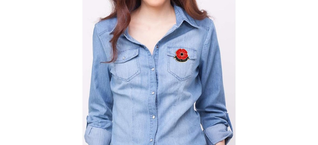 Niceter Lest We Forget Red Poppy Flower Brooch Four-Pack