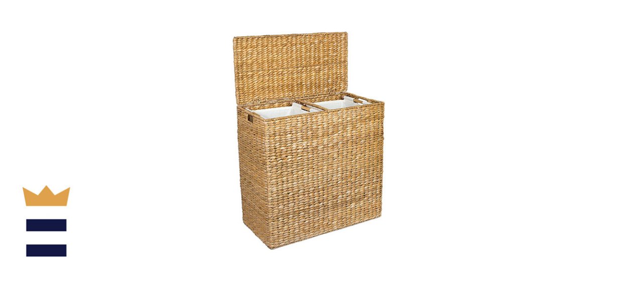 Birdrock Home Oversized Double Hamper with Removable Liners