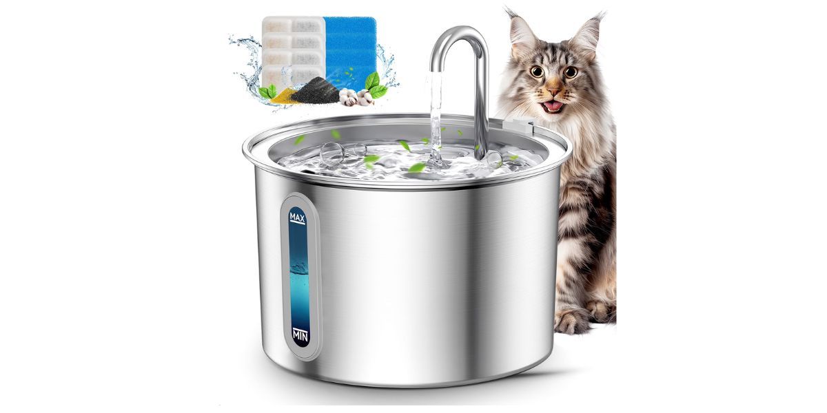 Oneisall PWF-001 304 Stainless Steel Cat Water Fountain