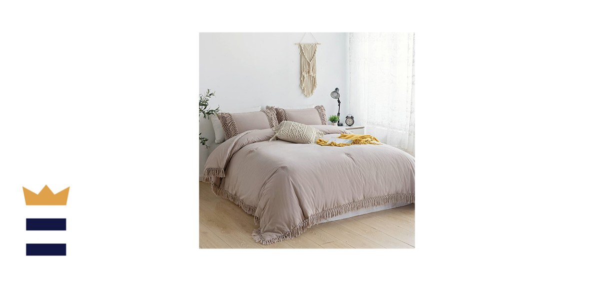Cozytide 3-piece boho comforter set with tassels