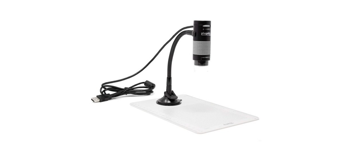 Plugable USB 2.0 Digital Microscope with Flexible Arm Observation Stand