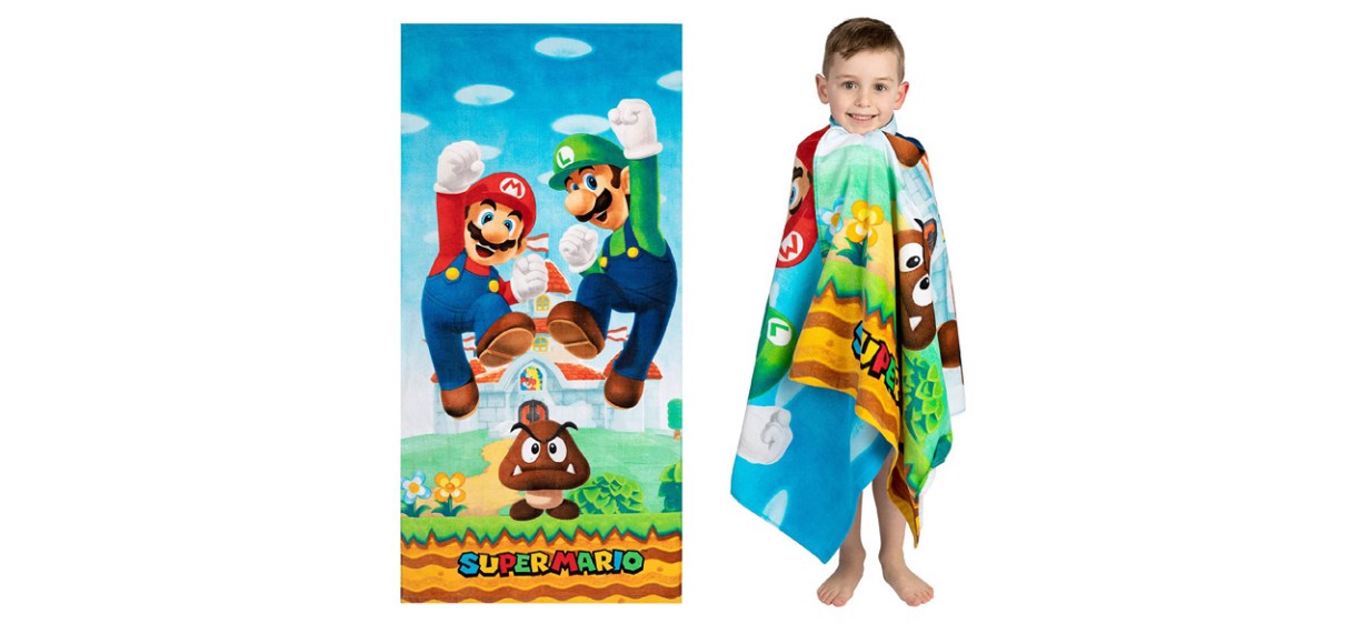 Best Super Mario Official Nintendo Kids Super Soft Cotton Beach Towel