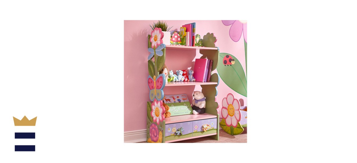 Fantasy Fields Magic Garden Kids Wooden Bookshelf with Storage Drawers