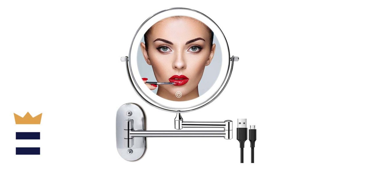 Funtouch RechargeableWall-Mounted Lighted Makeup Mirror