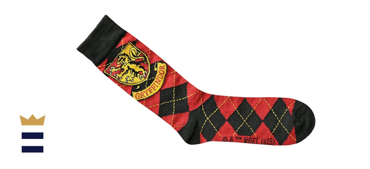 Harry Potter Crest Argyle Pattern Men’s Crew Socks