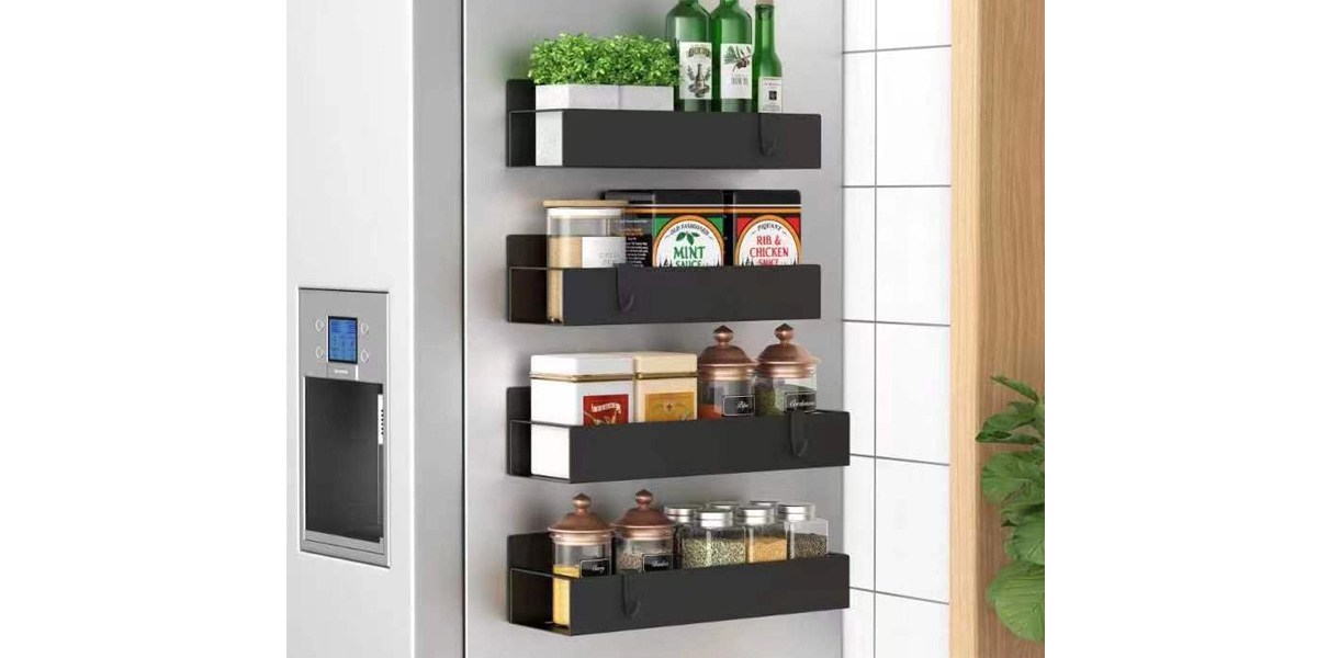 HuggieGems Metal 4 Pack Magnetic Spice Storage Rack