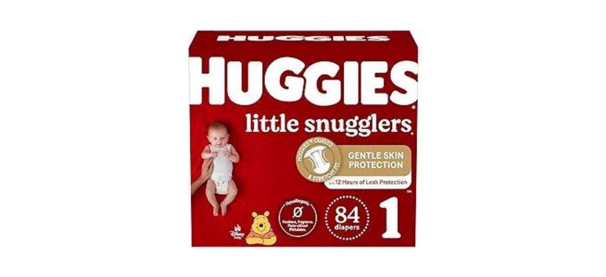 Box of Huggies newborn diapers