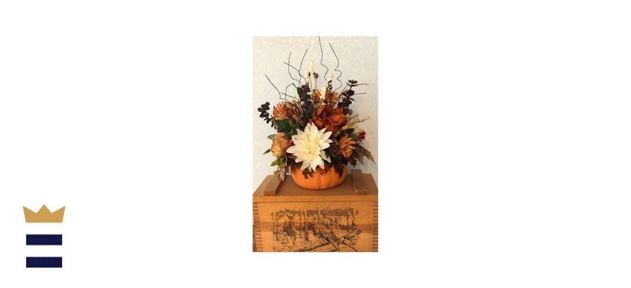 Justweddingbouquets Pumpkin Centerpiece