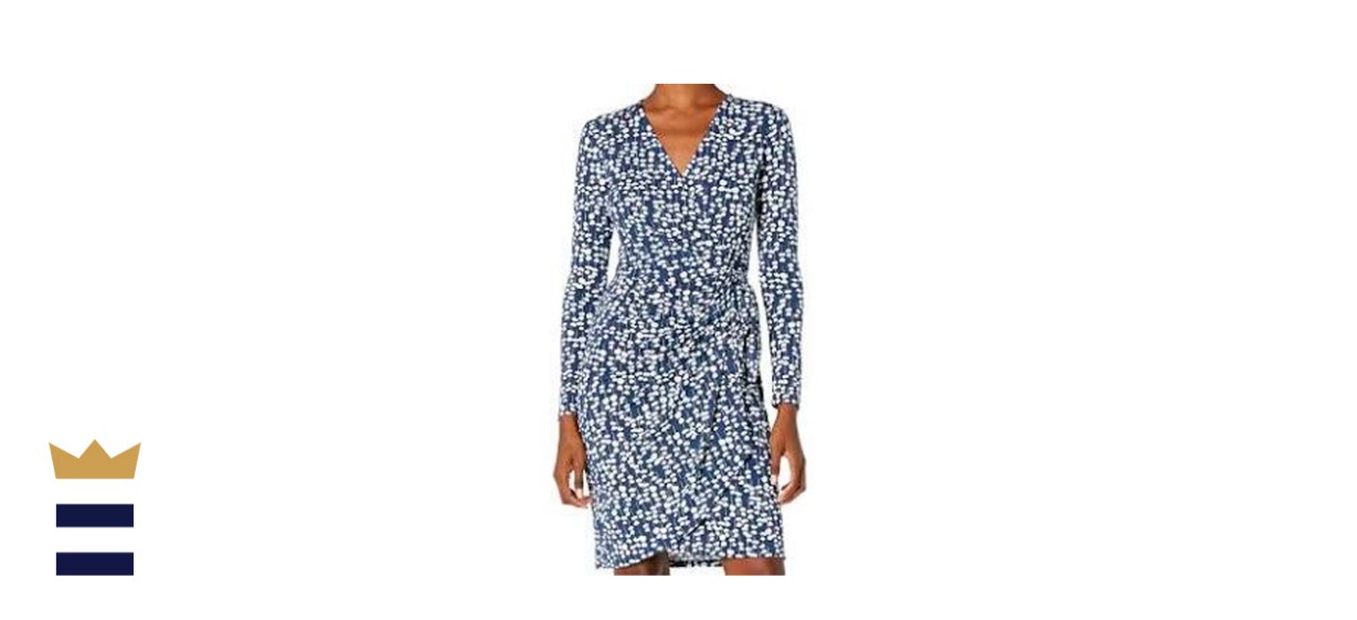 Lark &amp; Ro Signature Compact Matte Jersey Long Sleeve Wrap Dress