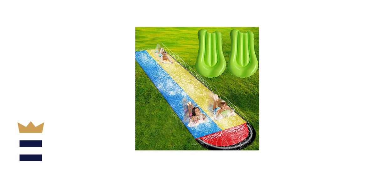 Lawn Water Slides for Kids Adults - Garden Backyard Giant Racing Lanes and Splash Pool