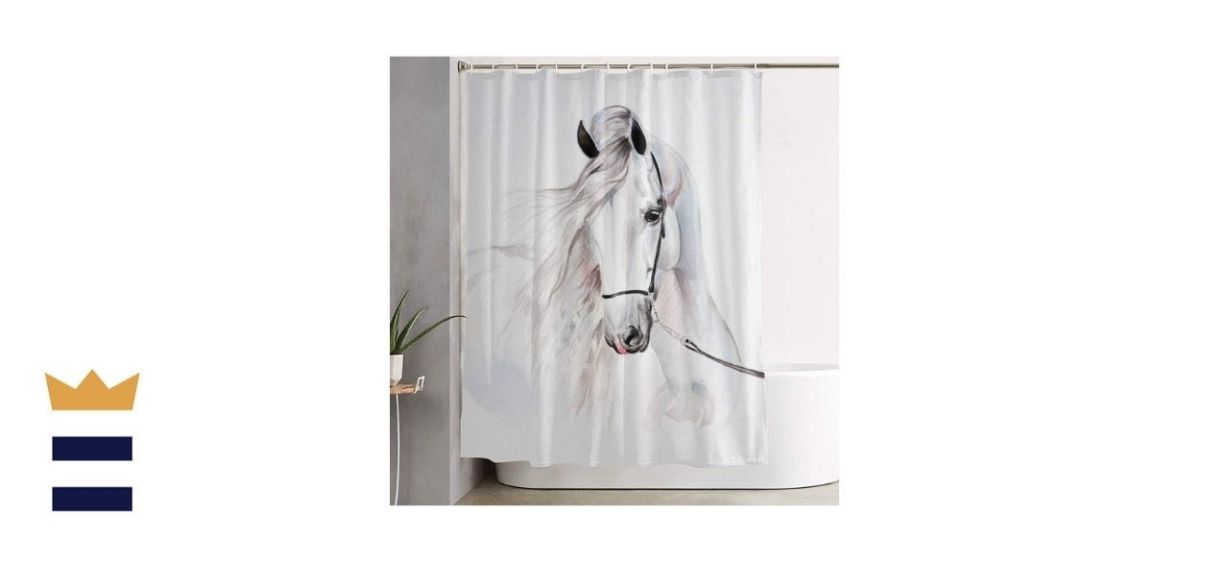Lovedomi Andalusian Horse Portrait Bathroom Shower Curtain