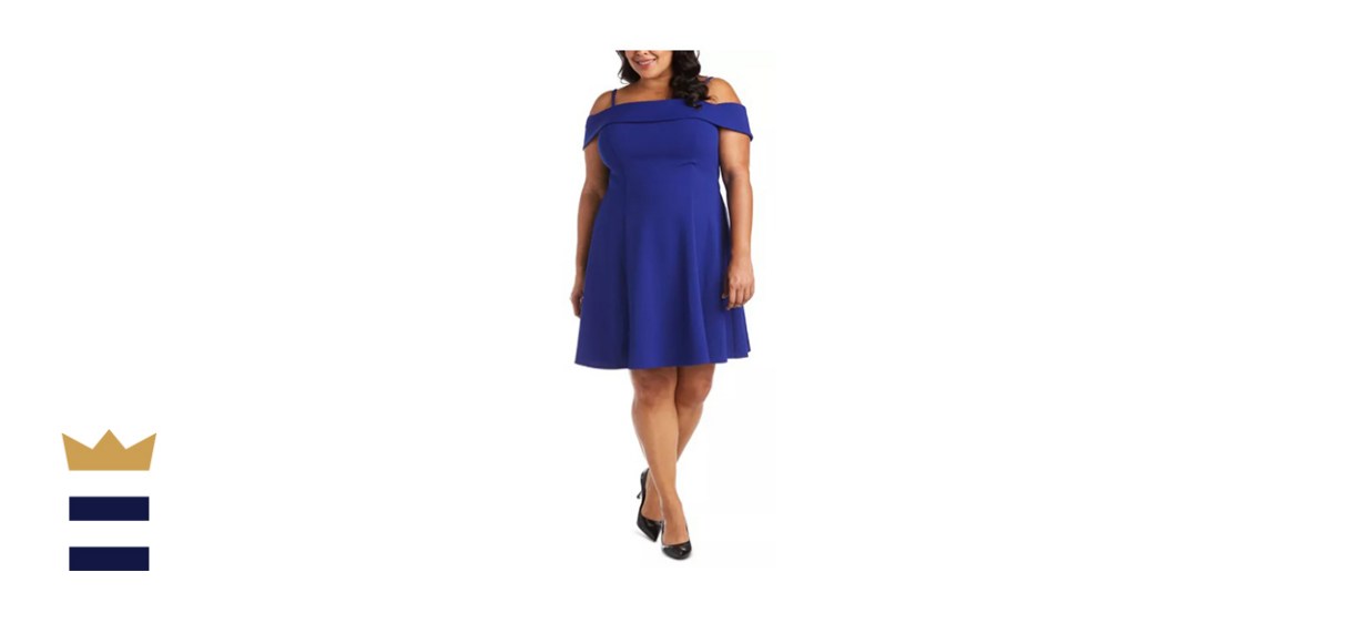 Morgan &amp; Company Trendy Plus-Size Off-The-Shoulder Fit &amp; Flare Dress