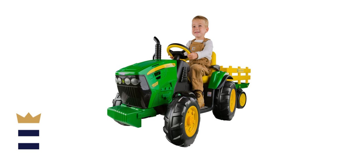 Peg Perego John Deere Ground Force Ride-On Tractor with Trailer