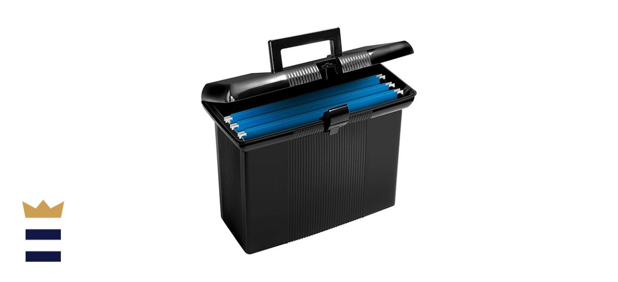 Pendaflex Black Plastic Portable File Box With Handle and Latch