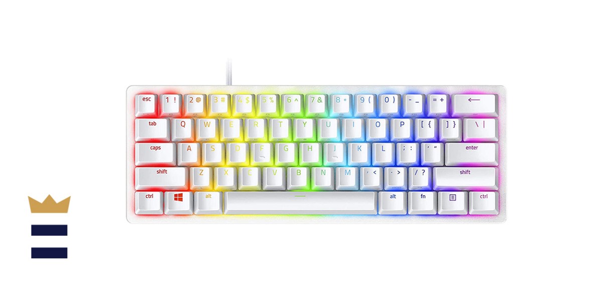 Razer Huntsman Miniature 60% Size RGB Backlit Small Gaming Keyboard in White