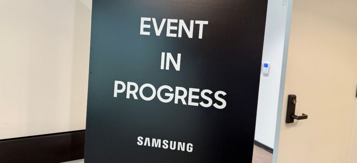 Samsung HQ Workshop sign
