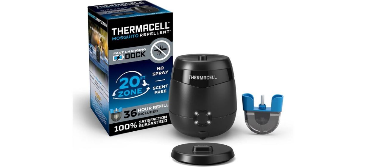 Thermacell E-Series Rechargeable Mosquito Repeller on black background